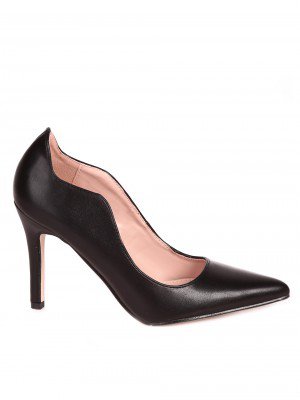 Елегантни дамски обувки на висок ток 3M-23025 black pu