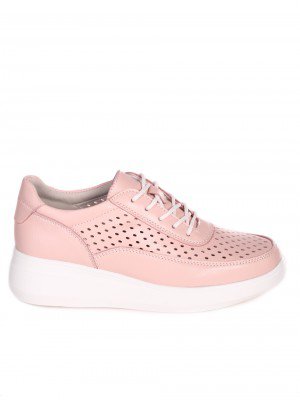 Ежедневни дамски обувки на платформа от естествена кожа 3AF-23173 pink