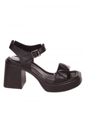 Ежедневни дамски сандали на ток от естествена кожа 4AT-23284 black