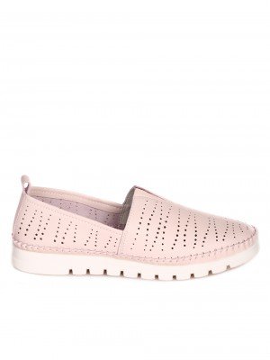 Ежедневни равни дамски обувки от естествена кожа 3AF-23145 pink
