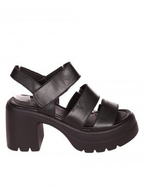 Ежедневни дамски сандали от естествена кожа в черно 4AF-23166 black