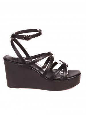 Ежедневни дамски сандали на платформа в черно 4H-23101 black