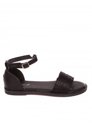 Ежедневни дамски равни сандали в черно 4H-23103 black