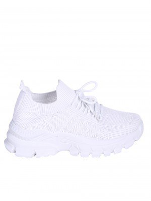 Ежедневни дамски обувки на платформа в бяло 3U-23043 white