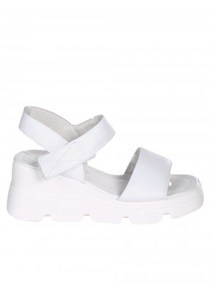Ежедневни дамски сандали на платформа от естествена кожа 4AF-23199 white