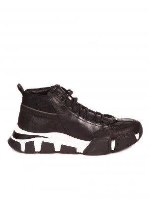 Eжедневни мъжки обувки от естествена кожа  в черно 16076 black