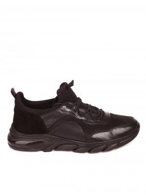 Ежедневни мъжки обувки от естествена кожа в черно 16259 black