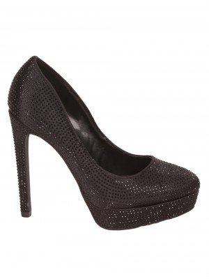 Елегантни дамски обувки с декоративни камъни в черно 3M-23530 black