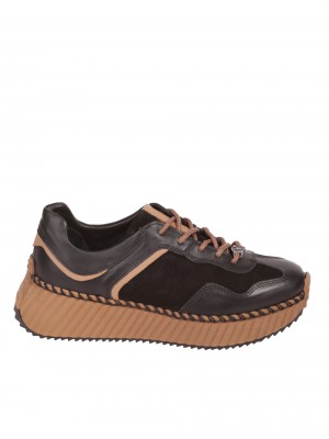 Дамски обувки от естествена кожа в черно 3AT-23699 black