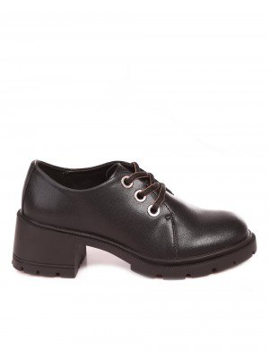 Ежедневни дамски обувки от естествена кожа в черно 3AF-23635 black