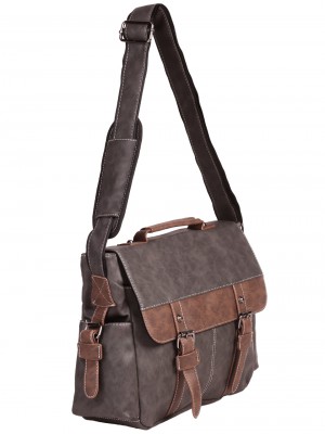 Винтидж чанта в сиво и кафяво 9AT153-024 khaki brown
