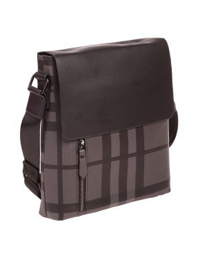 Чанта в черно и сиво с карирана шарка 9AT153-029 black ekose