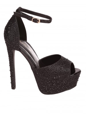 Елегантни дамски обувки с декоративни камъни  3M-24036 black