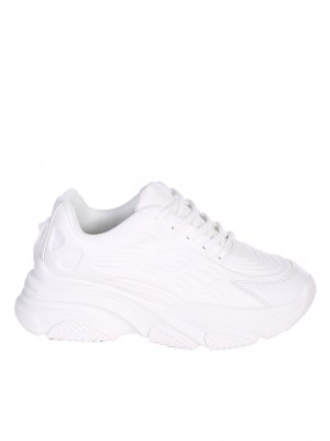 Ежедневни дамски обувки на платформа в бяло 3U-24073 white