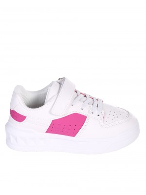 Комфортни детски обувки в бял/розов цвят 18U-24082 white/pink