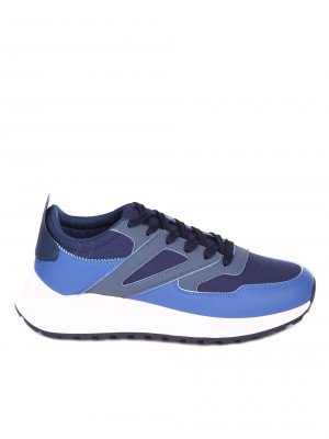 Ежедневни мъжки комфортни обувки в синьо 7U-24084 dark blue