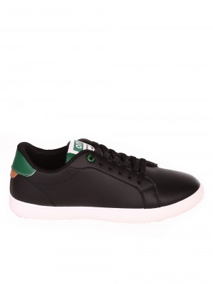 Eжедневни мъжки комфортни обувки в черен/зелен цвят 7U-24119 black/green