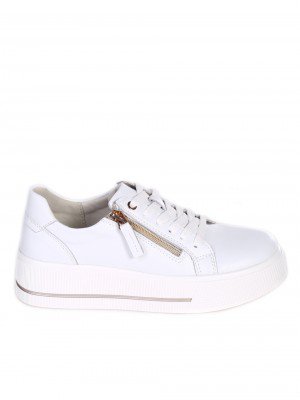 Eжедневни дамски обувки от естествена кожа в бяло 3AF-24109 white