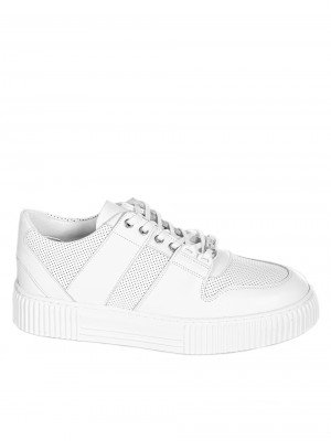 Ежедневни мъжки обувки от естествена кожа в бяло 7AT-24371 white