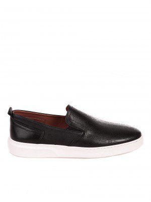 Ежедневни мъжки обувки от естествена кожа в черно 7AT-24374 black