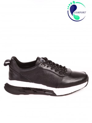 Ежедневни мъжки обувки от естествена кожа 152-19204 S-1 black