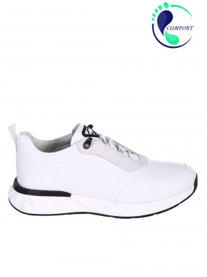 Ежедневни мъжки обувки от естествена кожа и набук 152-19480 white