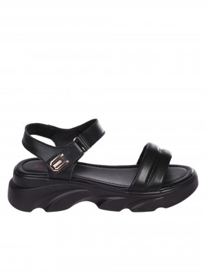 Ежедневни дамски сандали от естествена кожа в черно 4AF-24061 black