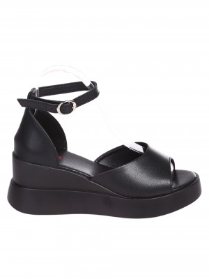 Ежедневни дамски сандали от естествена кожа в черно 4AF-24163 black