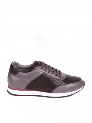 Ежедневни мъжки обувки от естествена кожа 7AT-24360 black/grey