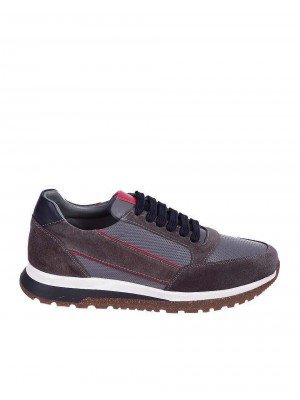 Мъжки обувки от естествен велур и естествена кожа 7AT-24358 grey