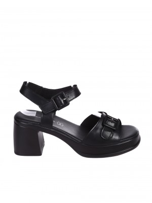 Ежедневни дамски сандали на ток в черно 4AF-24166 black