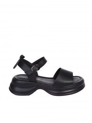 Ежедневни дамски сандали на платформа в черно 4AF-24169 black