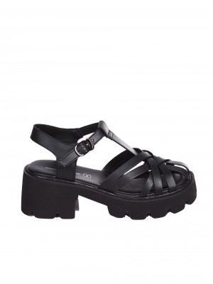 Ежедневни дамски сандали на ток в черно 4AF-24170 black