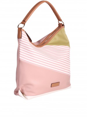 Ежедневна дамска чанта в розово/зелен цвят 9Q-24263 pink
