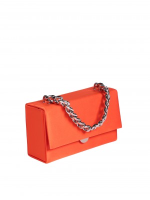 Елегантна дамска чанта тип клъч в оранжево 9AG-24254 orange