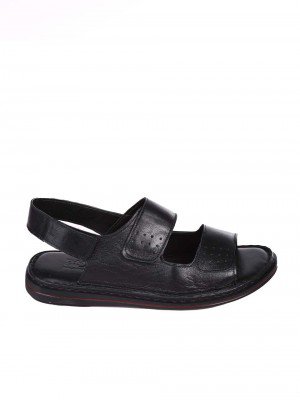 Ежедневни мъжки сандали от естествена кожа в черно 8AT-24403 black