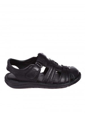 Ежедневни мъжки сандали от естествена кожа в черно 8AT-24404 black