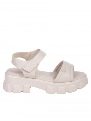 Ежедневни дамски сандали на платформа в бежово 4H-24314 dk.beige