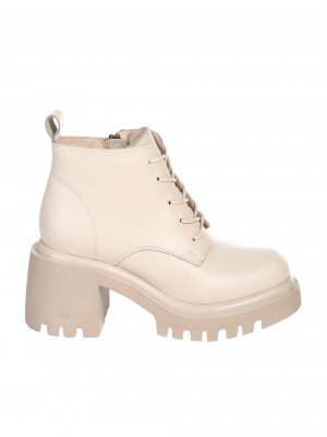 Ежедневни дамски боти от естествена кожа в бежово 2AT-24810 beige