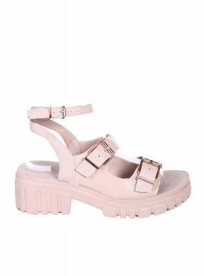 Ежедневни дамски сандали на платформа в бежово 4F-24233 beige