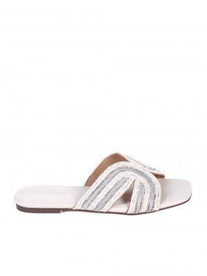 Ежедневни дамски чехли в бяло 5H-24211 off white