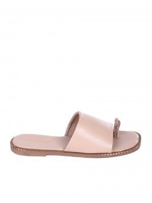 Ежедневни дамски чехли в бежово 5H-24212 beige