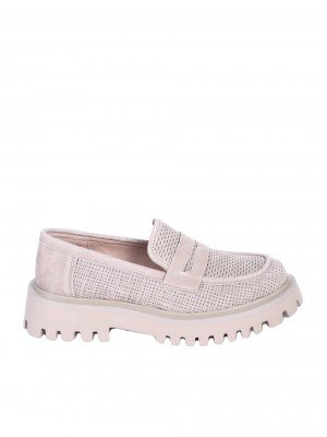 Ежедневни дамски обувки от естествен велур в бежово 3AF-25043 beige