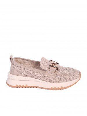 Ежедневни дамски обувки от естествен велур в бежово 3AF-25044 beige