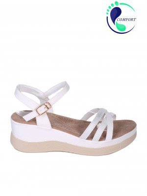 Ежедневни дамски сандали, на платформа, в бяло 4H-25159 white (24311)(23114)
