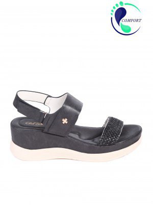 Ежедневни дамски сандали, на платформа, в черно 4H-25160 black