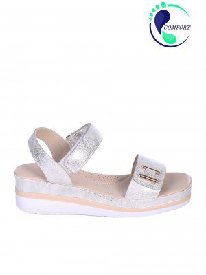 Ежедневни дамски сандали в бял/сребрист цвят 4H-25161 white/silver