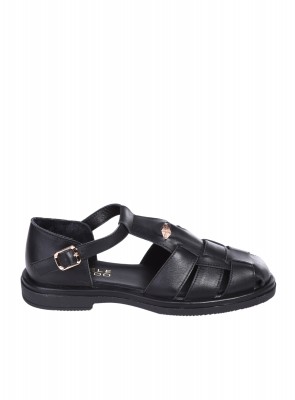 Ежедневни дамски обувки от естествена кожа в черно 3AT-25342 black leather