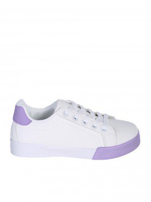 Ежедневни дамски обувки, тип кец, в бял/лилав цвят 3U-25108 white/purple