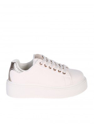Ежедневни дамски обувки, тип кец, в бежов/златист цвят 3U-25111 beige/gold